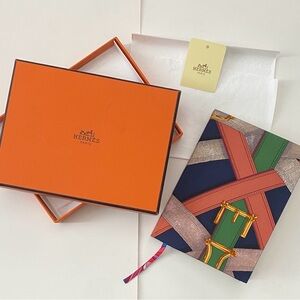 Hermès Orange Gift Box with Silk Journal Notebook